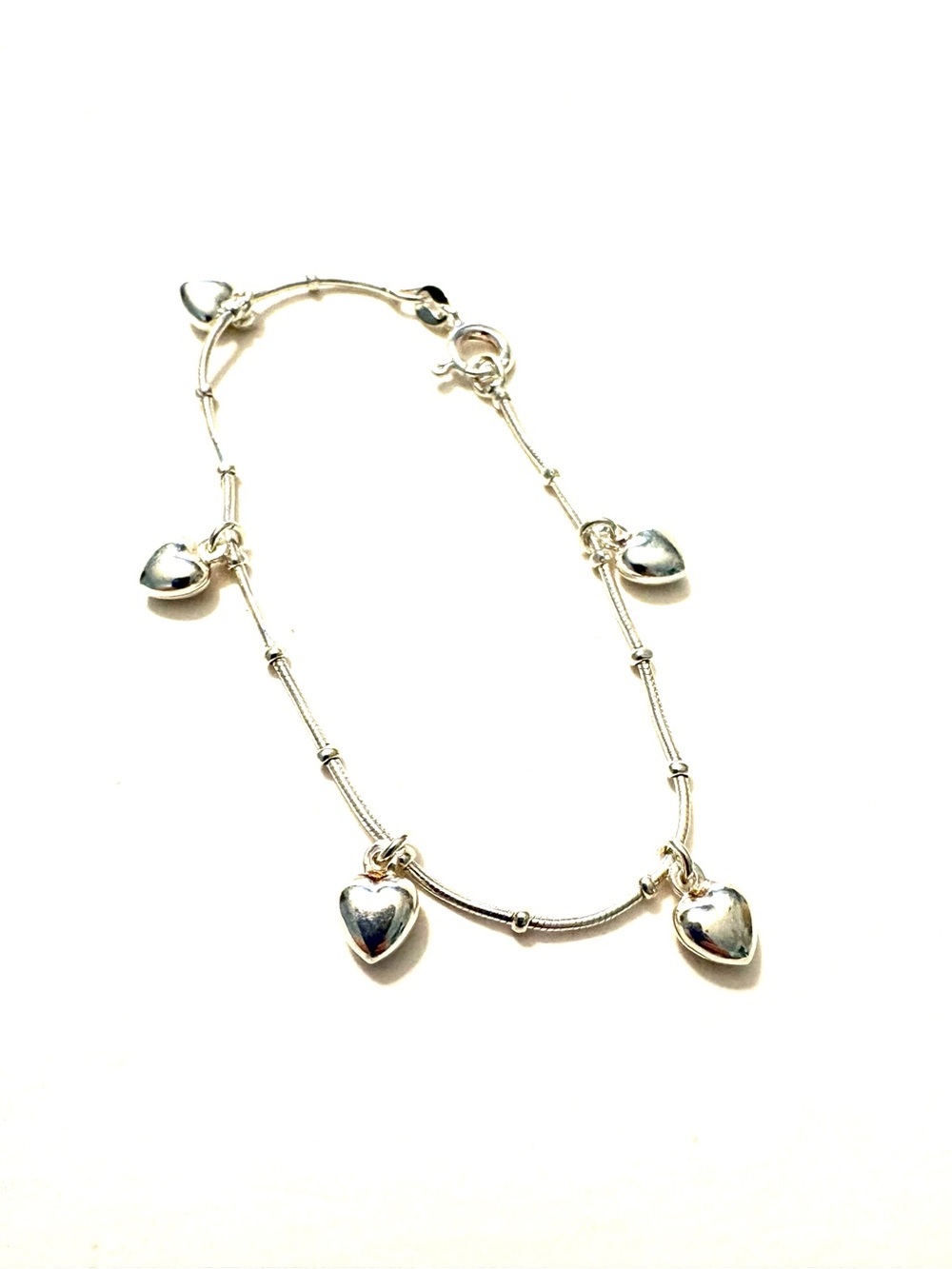 FASHION JEWELRY Sterling Silver Bracelet, Heart Shaped
